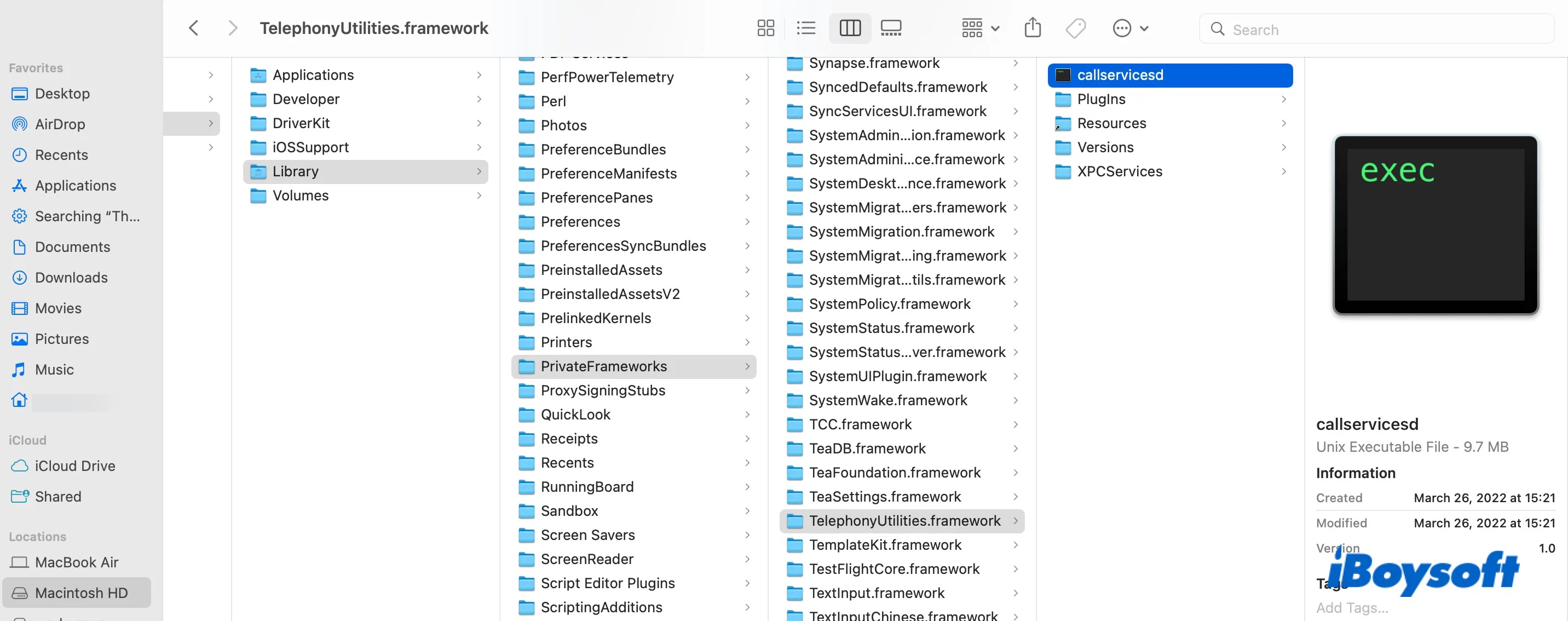 Wo Sie callservicesd auf dem Mac aufrufen können