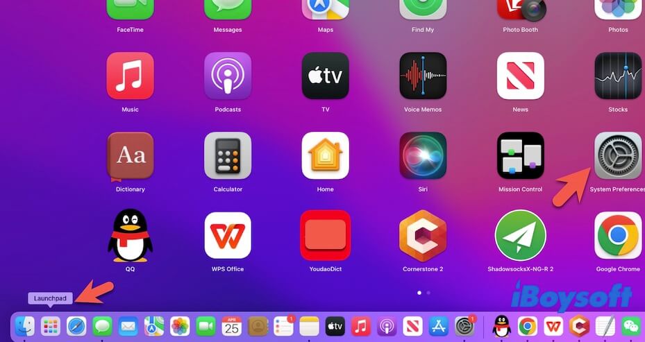 Systemeinstellungen in Launchpad