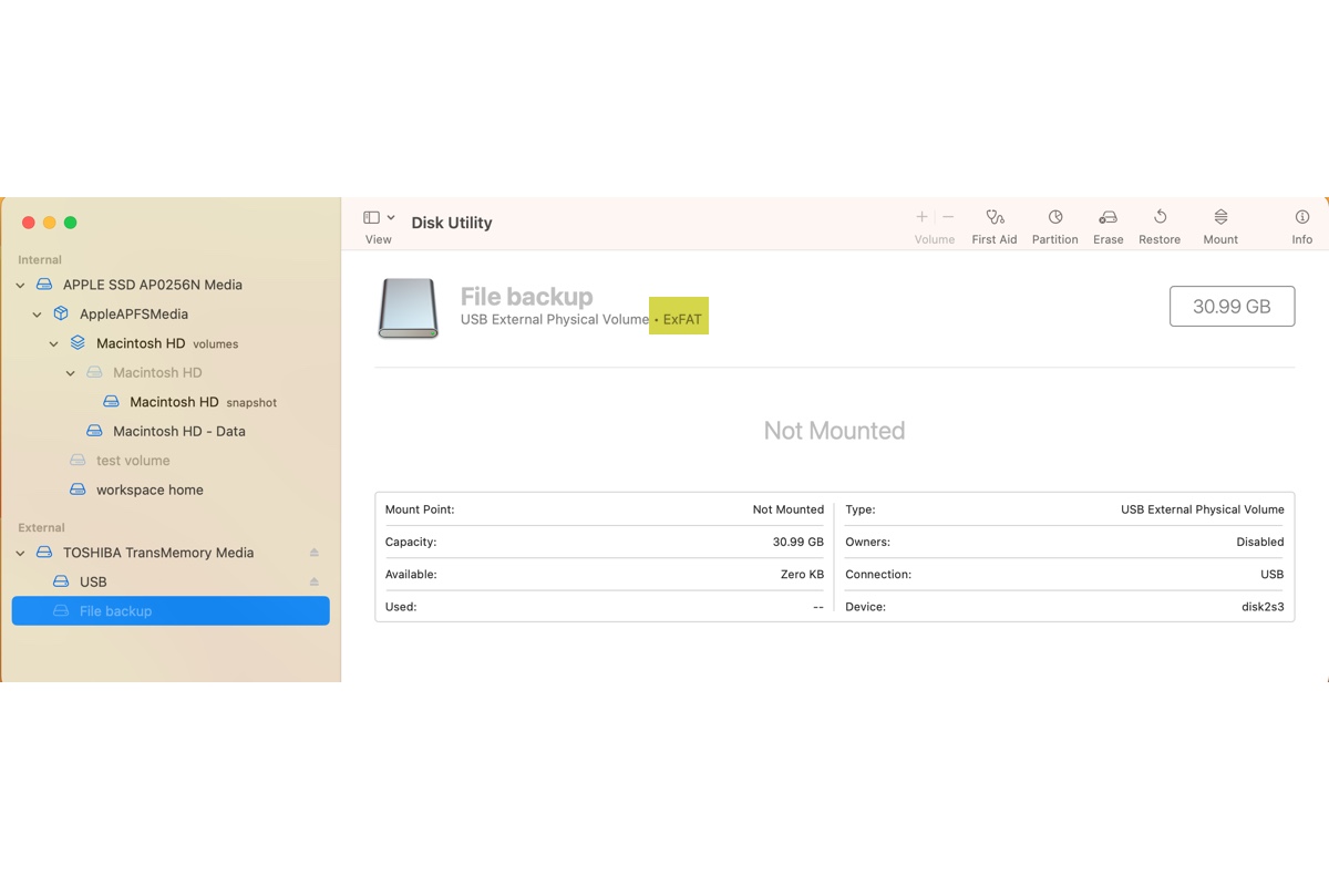 Fix exFAT drive not mounting on Mac