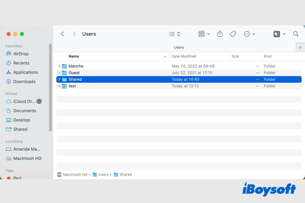 how to share files between users on mac