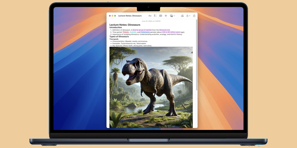 macOS Sequoiaでのノートの改善