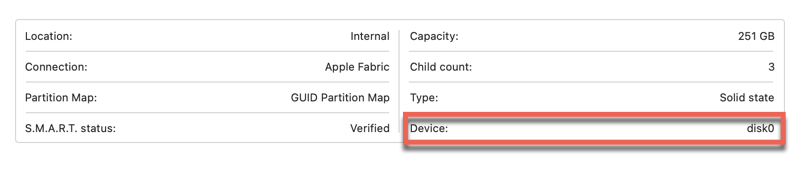 Disk identification on Mac