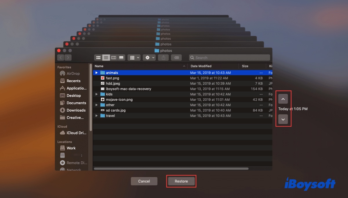 Time Machine backups snapshots