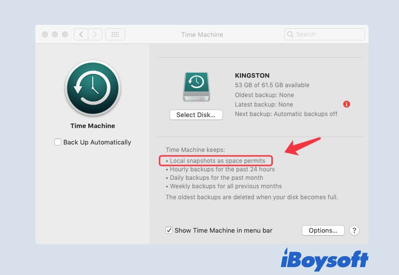 Time Machine APFS snapshots