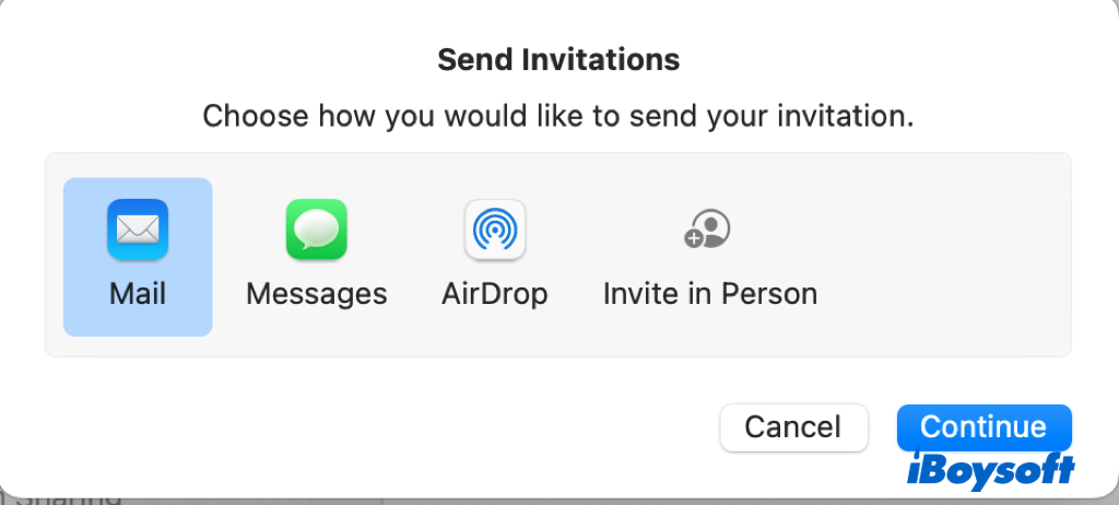send invitation family sharing