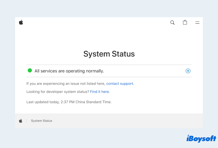 how to check Apple System Status on Mac?