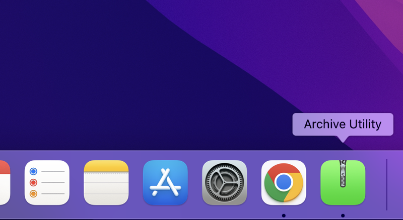 Archive Utility on Mac