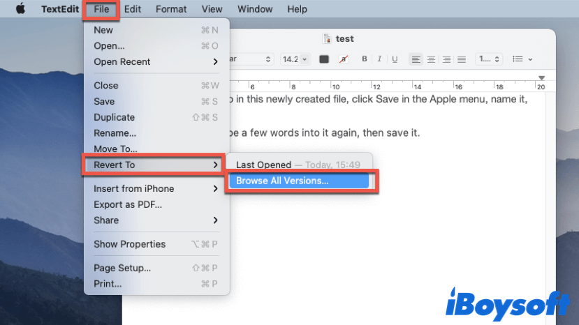 use Auto Save and Versions on Mac