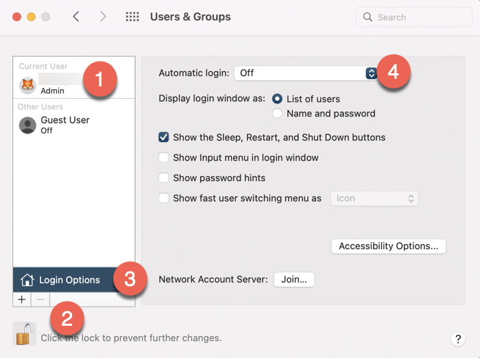 Automatic login on Mac