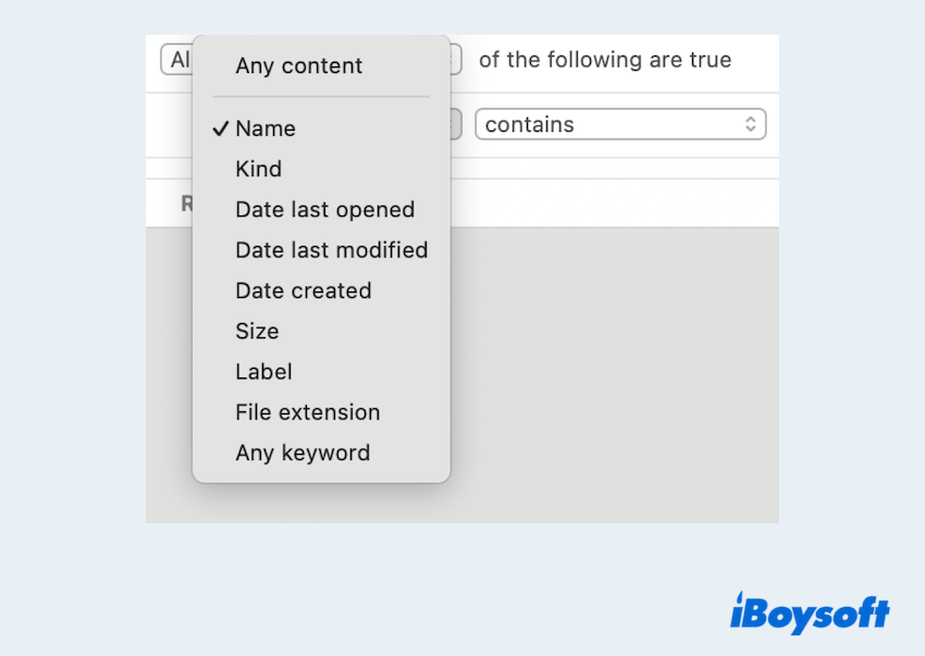 Automator Filter Finder Items kinds