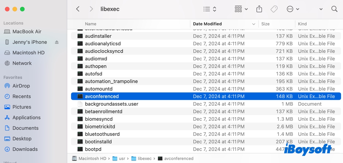 Where is avconferenced on Mac