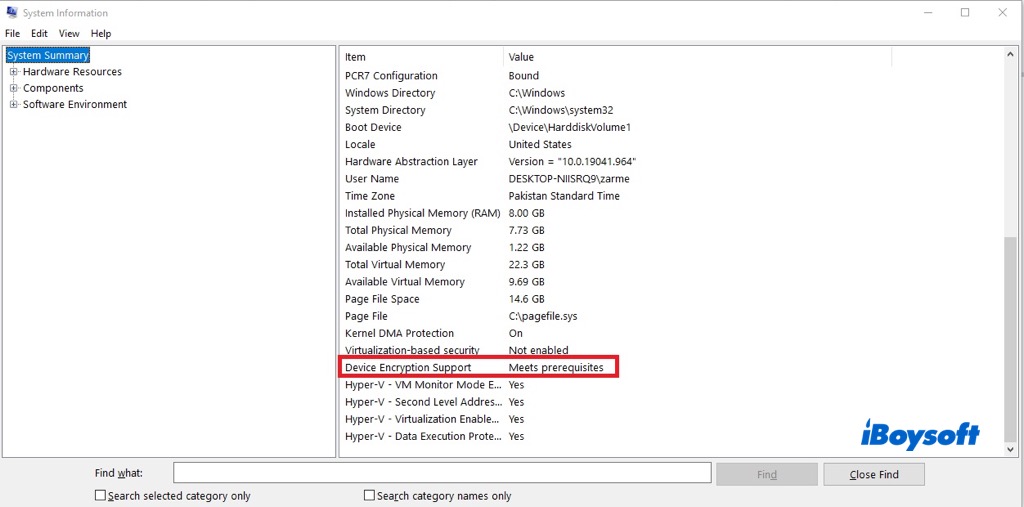 device encryption support