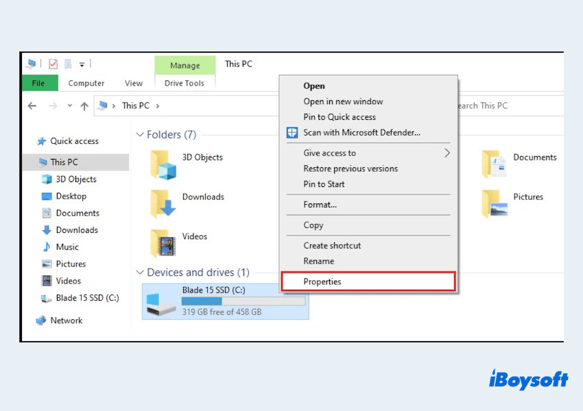 Ausführen von CHKDSK mit dem Datei-Explorer