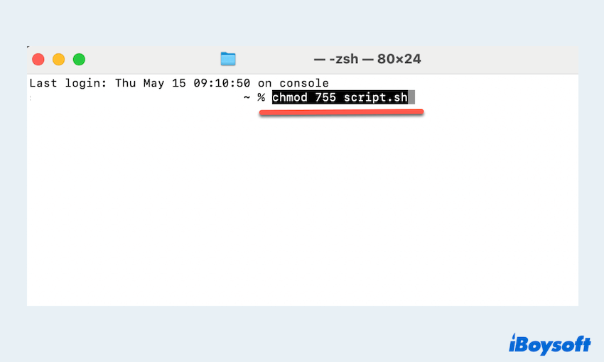 chmod 755 on Mac