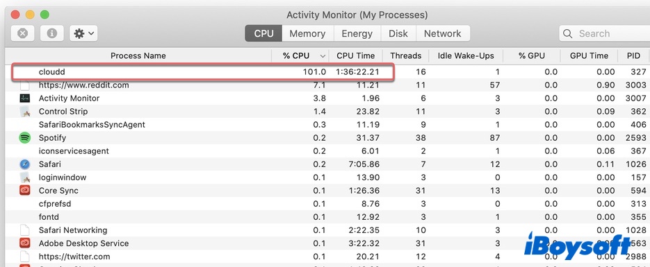 Cloudd consumes high CPU usage