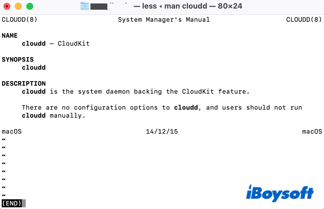 The man page of Cloudd