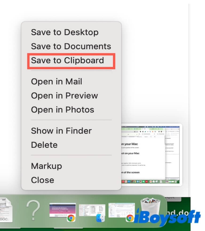 Command Shift 4 copy to clipboard