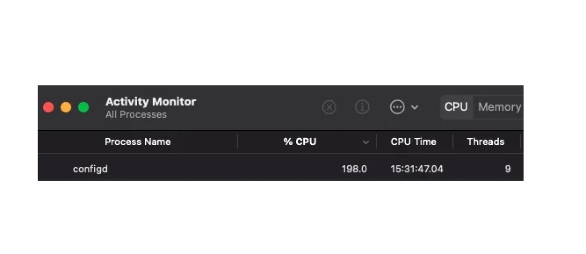 Configd using high CPU on Mac