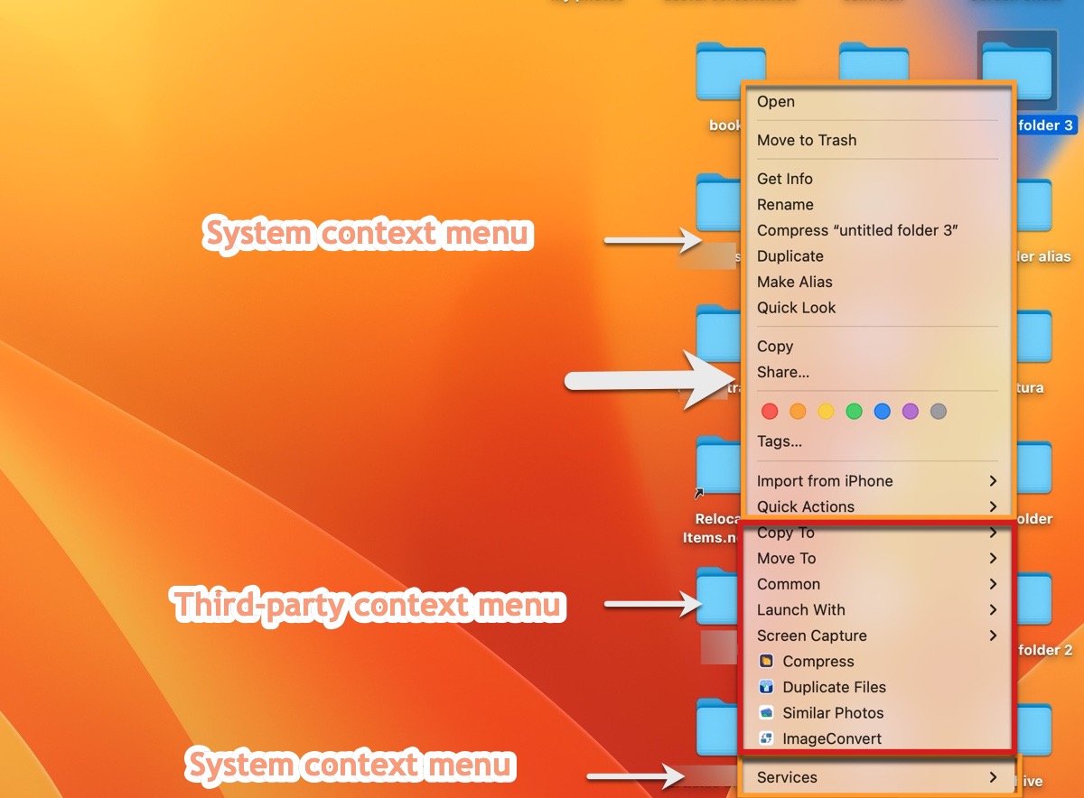 What the context menu on Mac is