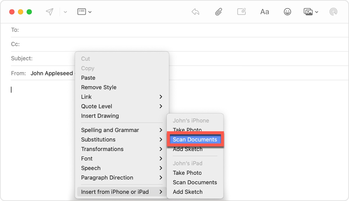 Use your iPhone to scan documents on Mac or MacBook