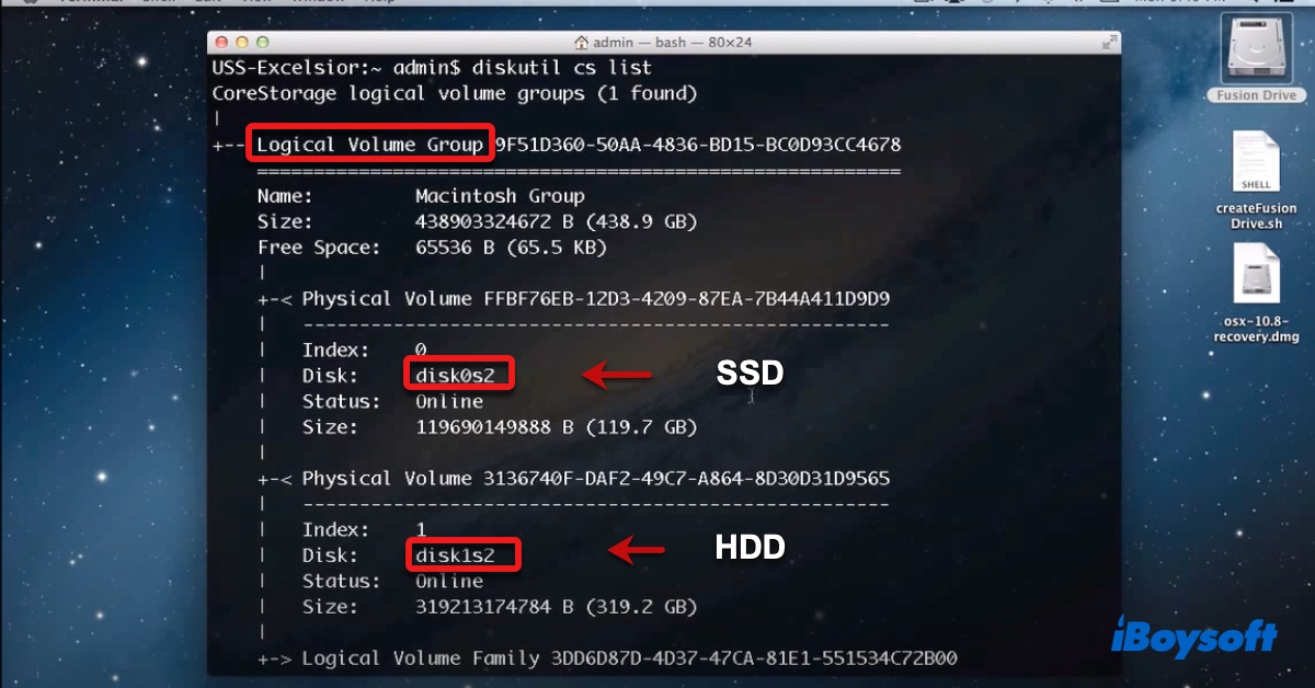 Core Storage data structure in Terminal