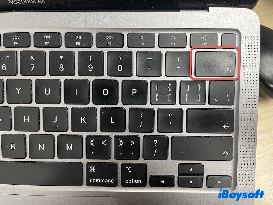 delete key on MacBook Air