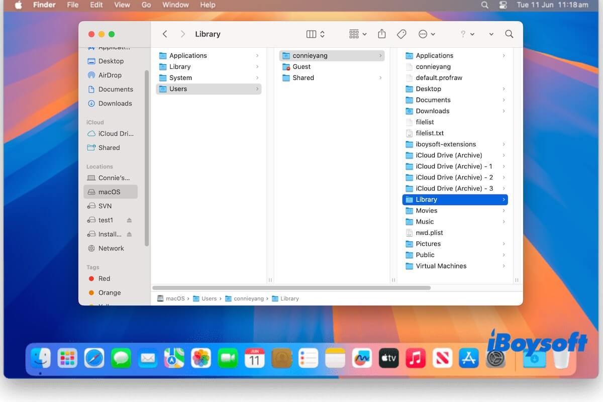 differences between library folders on Mac