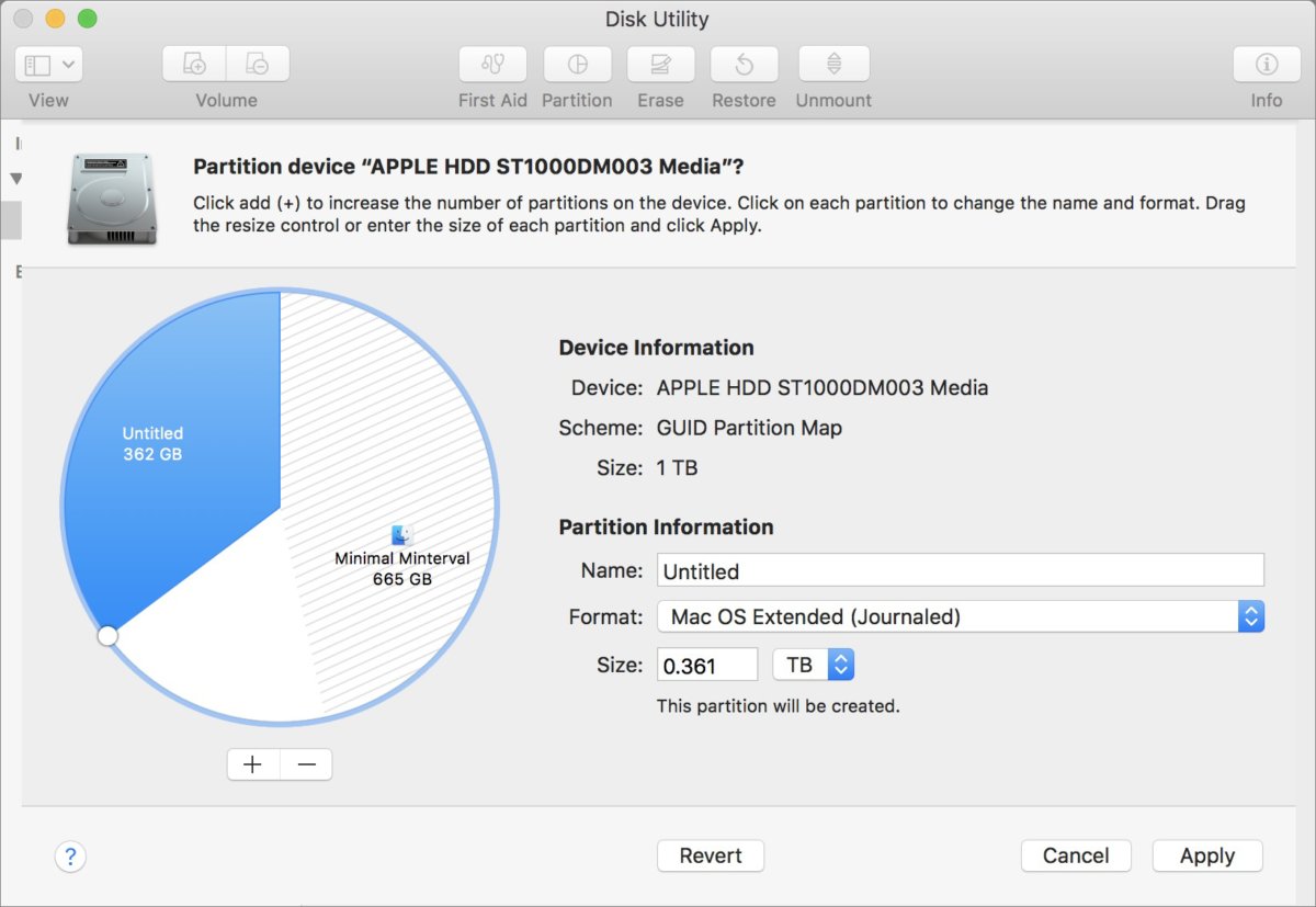 Partition of Disk Utility