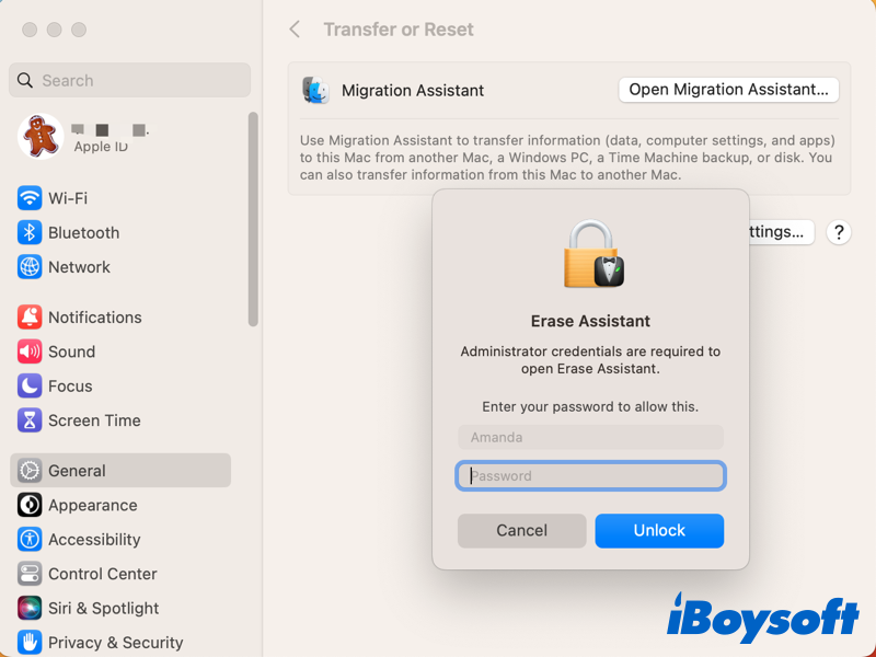 unlock erase assistant