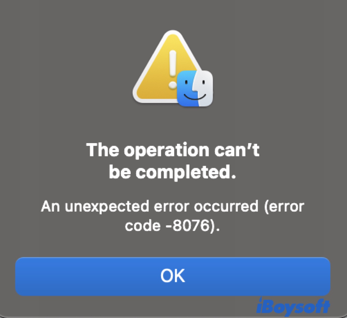 Error 8076 on Mac