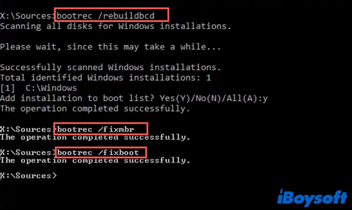 Rebuild BCD