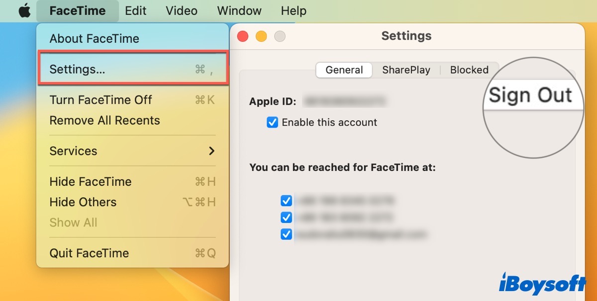Stop using FaceTime on Mac