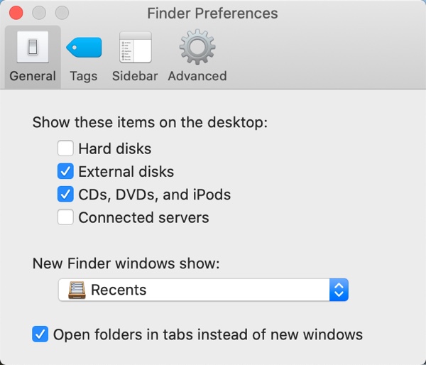 show hard drive on Mac desktop