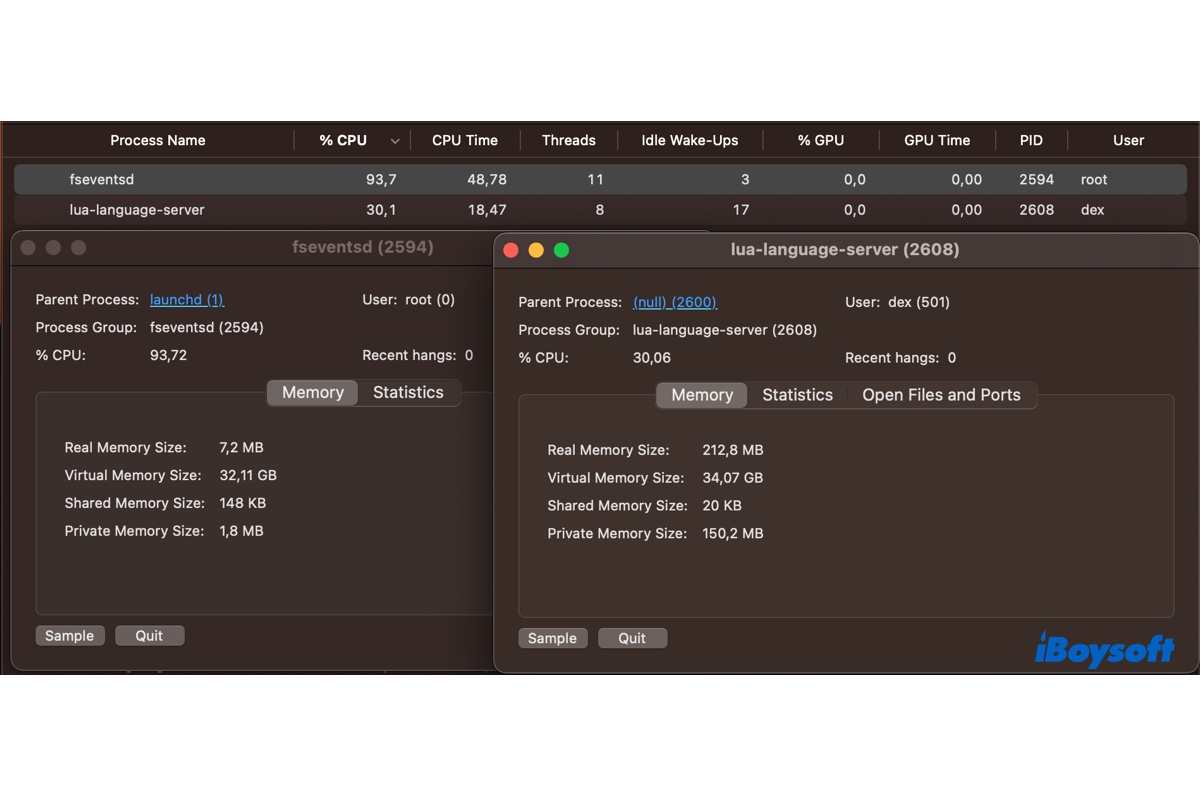 fseventsd high CPU usage on Mac
