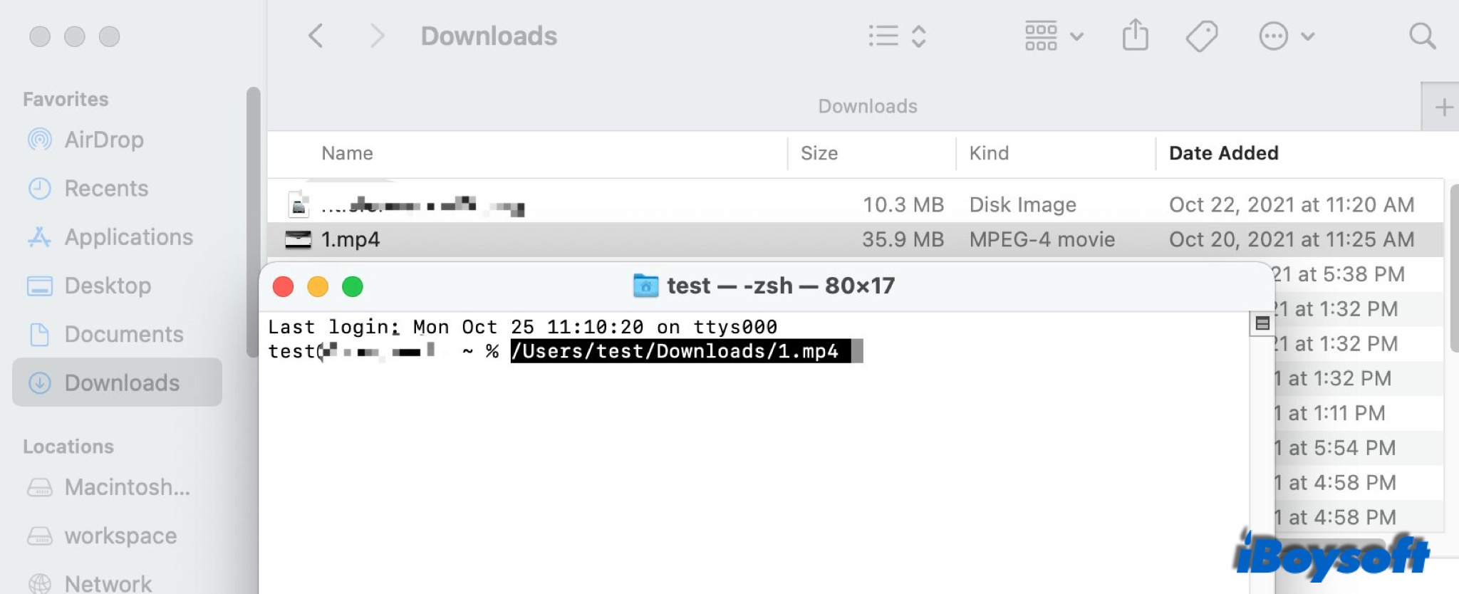 get file path with Terminal