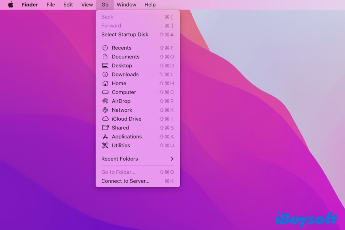 go menu Mac