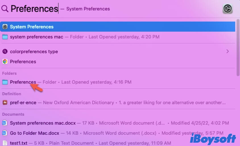 find folders with Spotlight Search on Mac