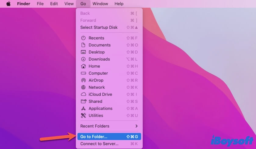 open Go to Folder in Finder