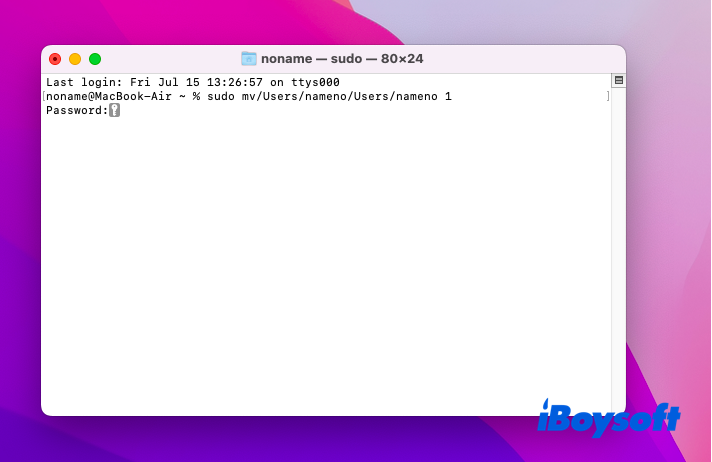 rename the Home Folder on Mac