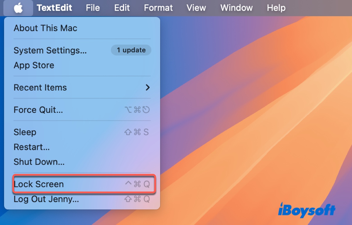 Hotkey to lock Mac Screen