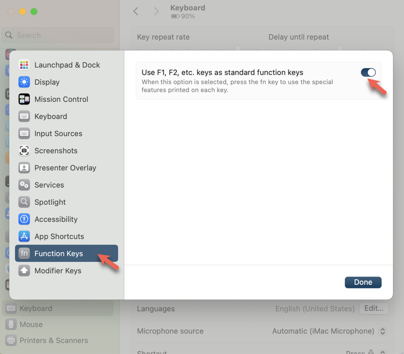 use function keys without Fn on Mac