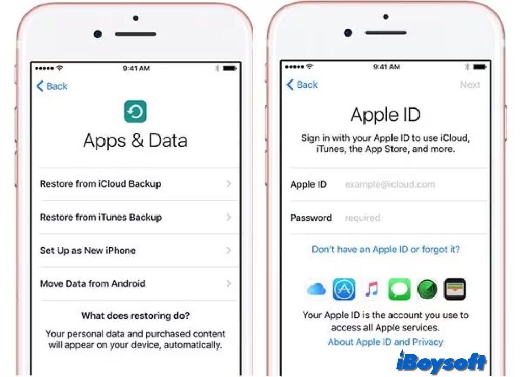 restore from icloud backup