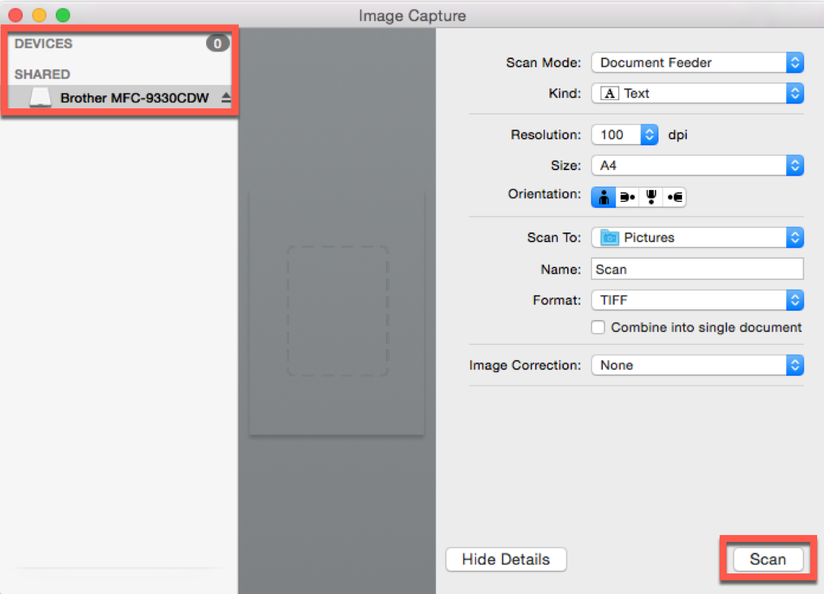 Scan images in Image Capture on Mac or MacBook