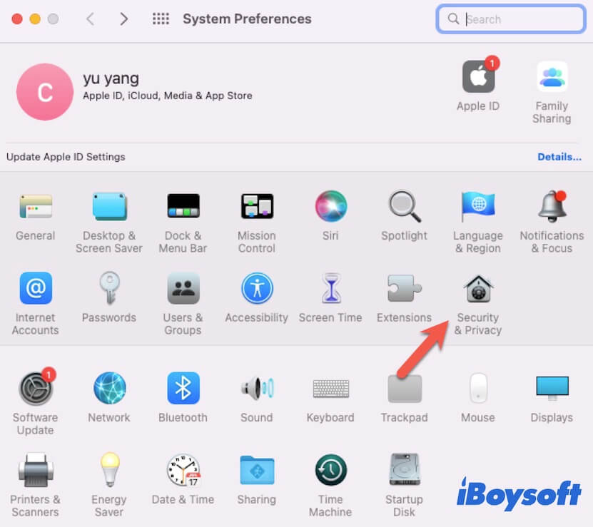 open security and privacy on Mac