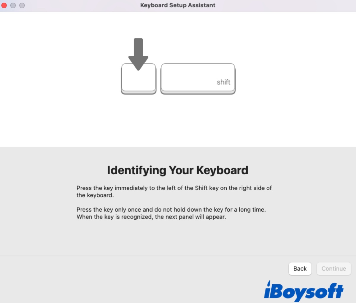 Press the key immediately to the left of Shift