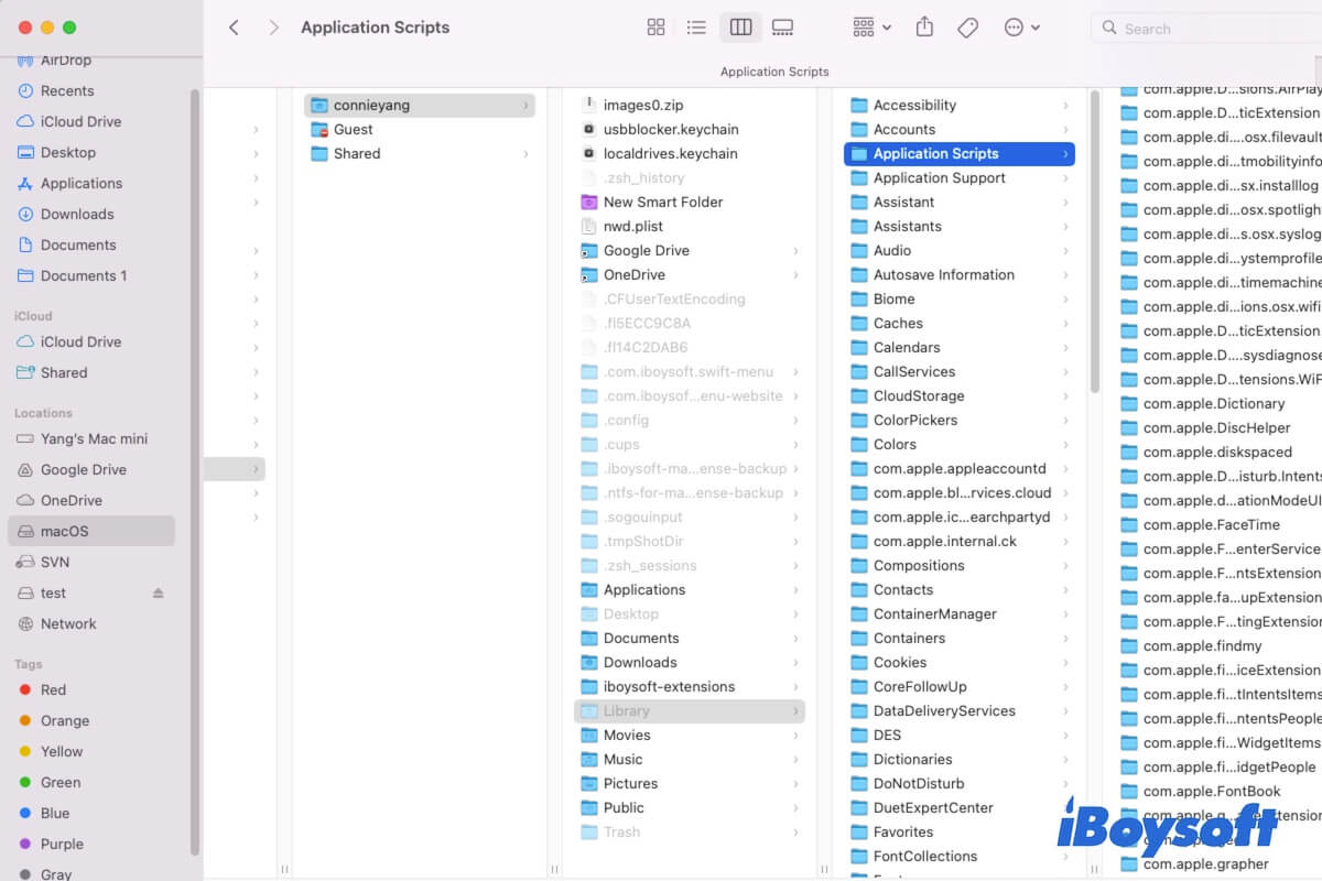 Library Application Scripts folder