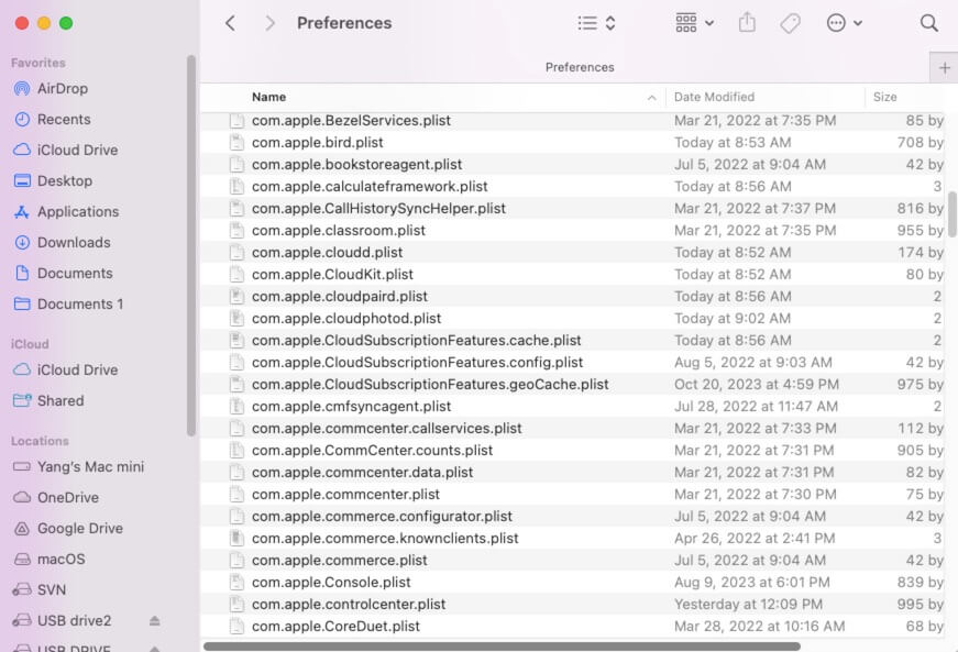 Library Preferences on Mac