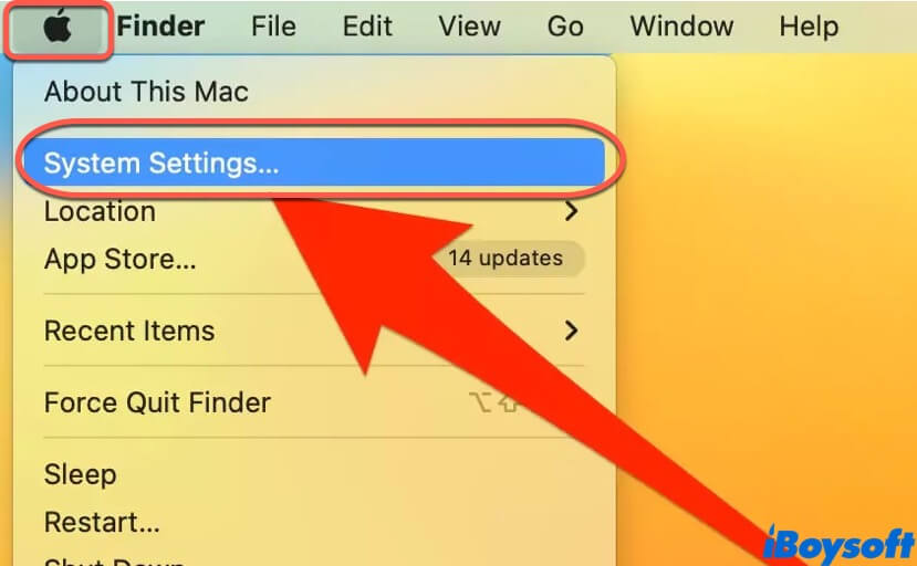 System Settings on macOS Ventura