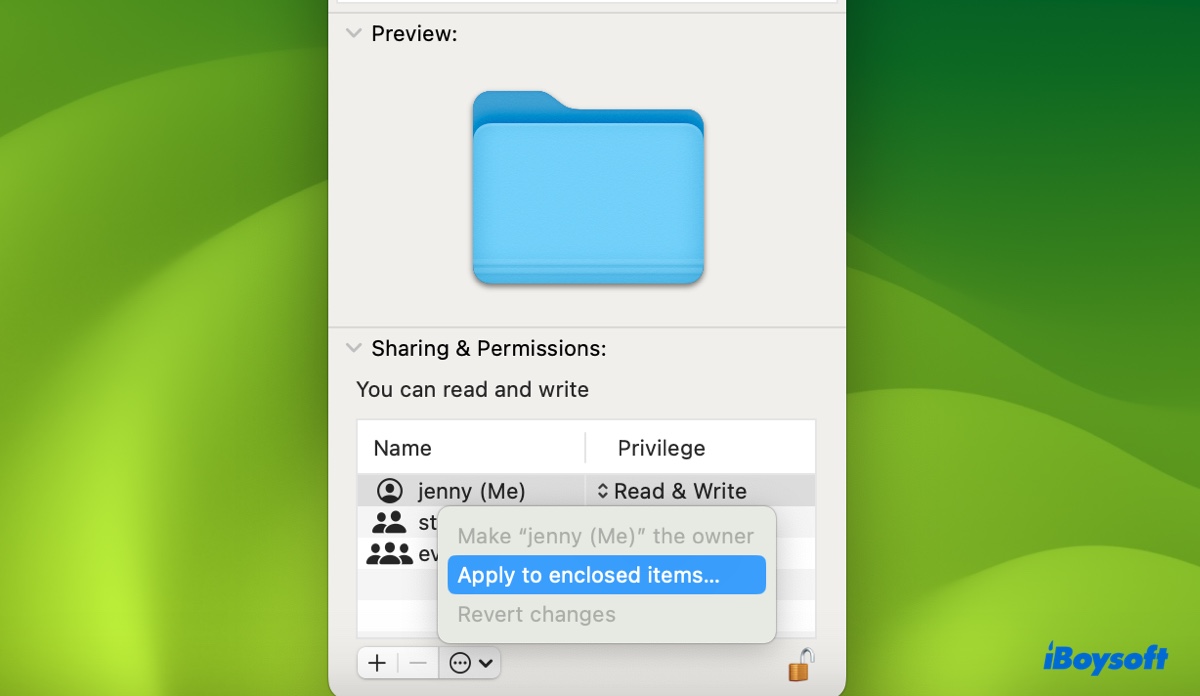 Change permissions to fix error code 8062