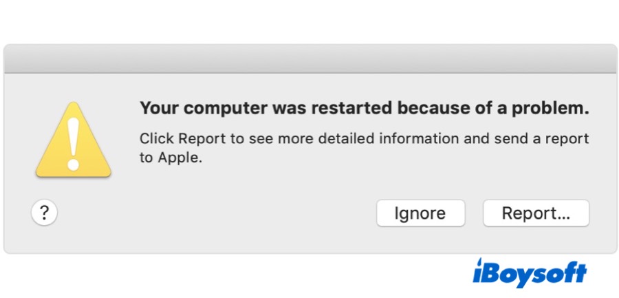 Mac restarted because of a problem